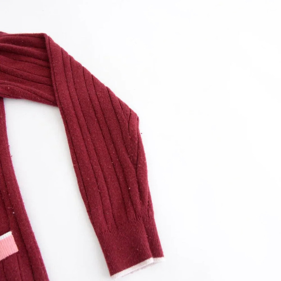 Draper James Maroon Pink 4% Cashmere 20% Wool Gold  Button Up Cardigan Sweater S - Picture 5 of 10